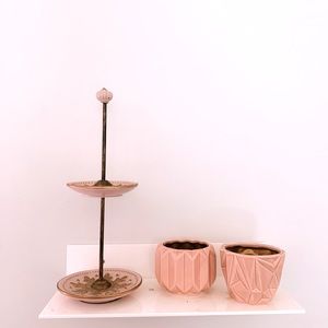 2 pots and Vintage Jewlery Stand